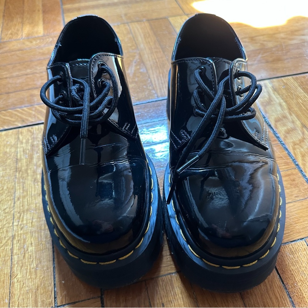 Dr. Martens Unisex 1461 Quad Patent Leather Platform Shoes